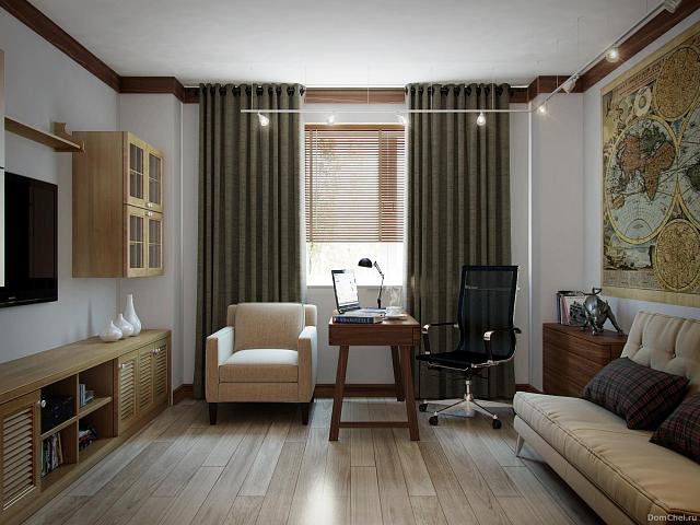 комната с тканевым натяжным потолком